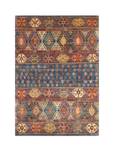 John Lewis Gooch Oriental Khurjeen Blue Hand-Knotted Rug L177 x W121 cm- Buy online at McGrocer