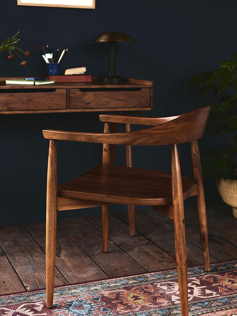 Swoon Olsen dining chair acacia wood, imported from the UK