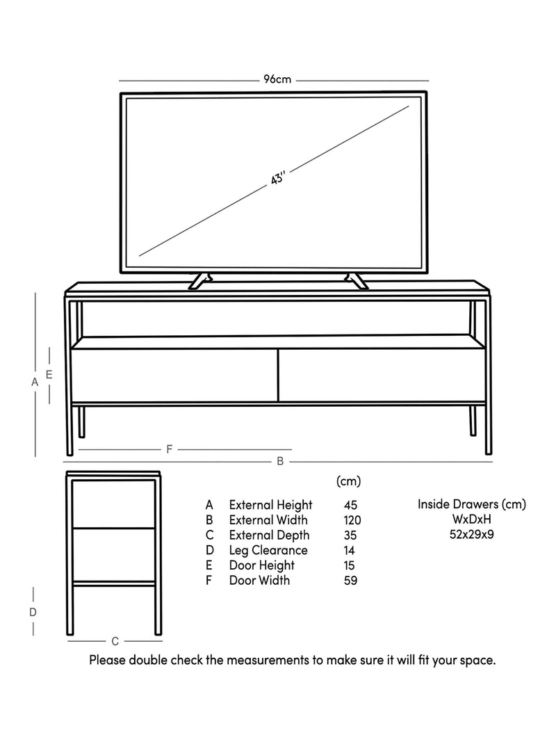 Swoon Mackay TV unit natural finish, imported from the UK