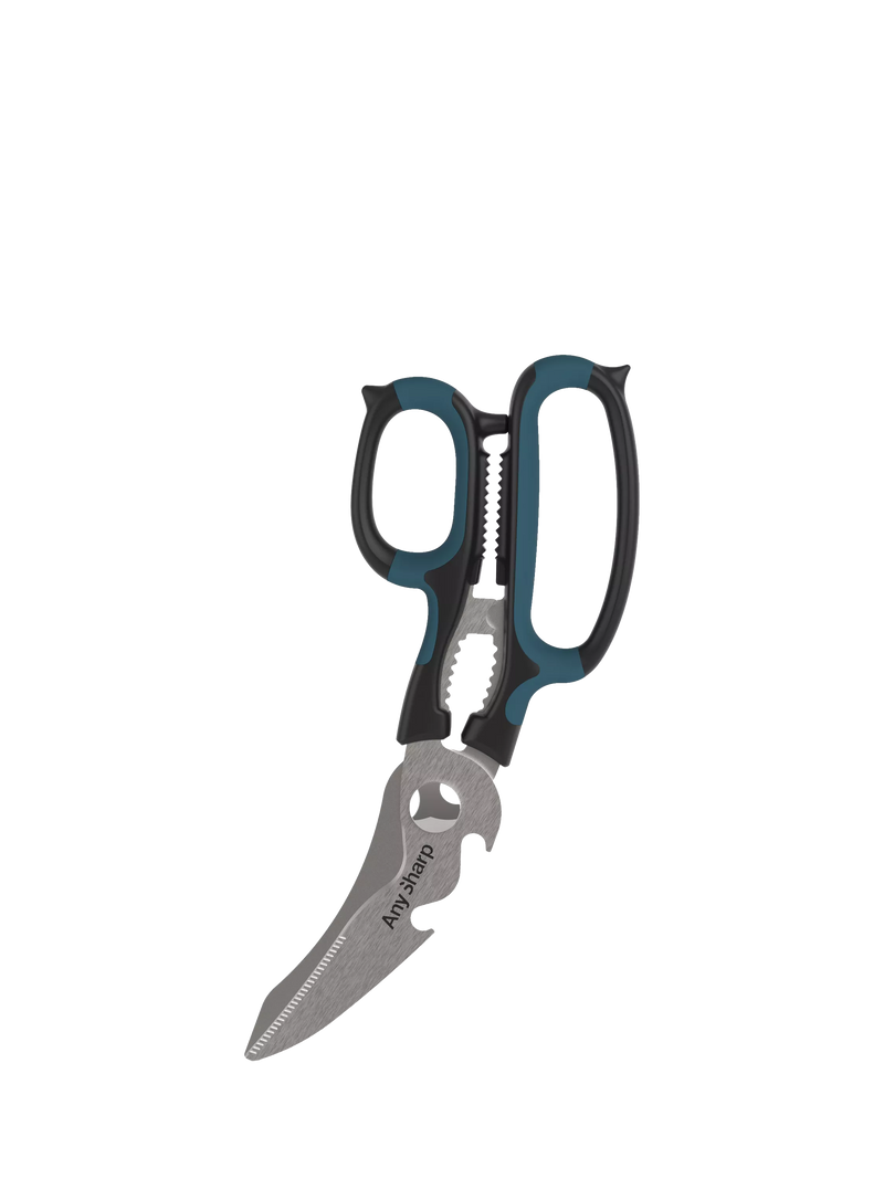 AnySharp 5-in-1 multi-purpose scissors with steel blades and built-in tools, UK version