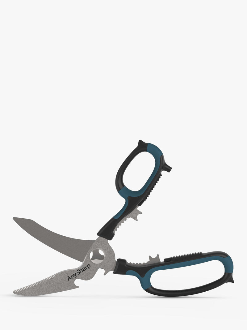 AnySharp 5-in-1 multi-purpose scissors with steel blades and built-in tools, UK version