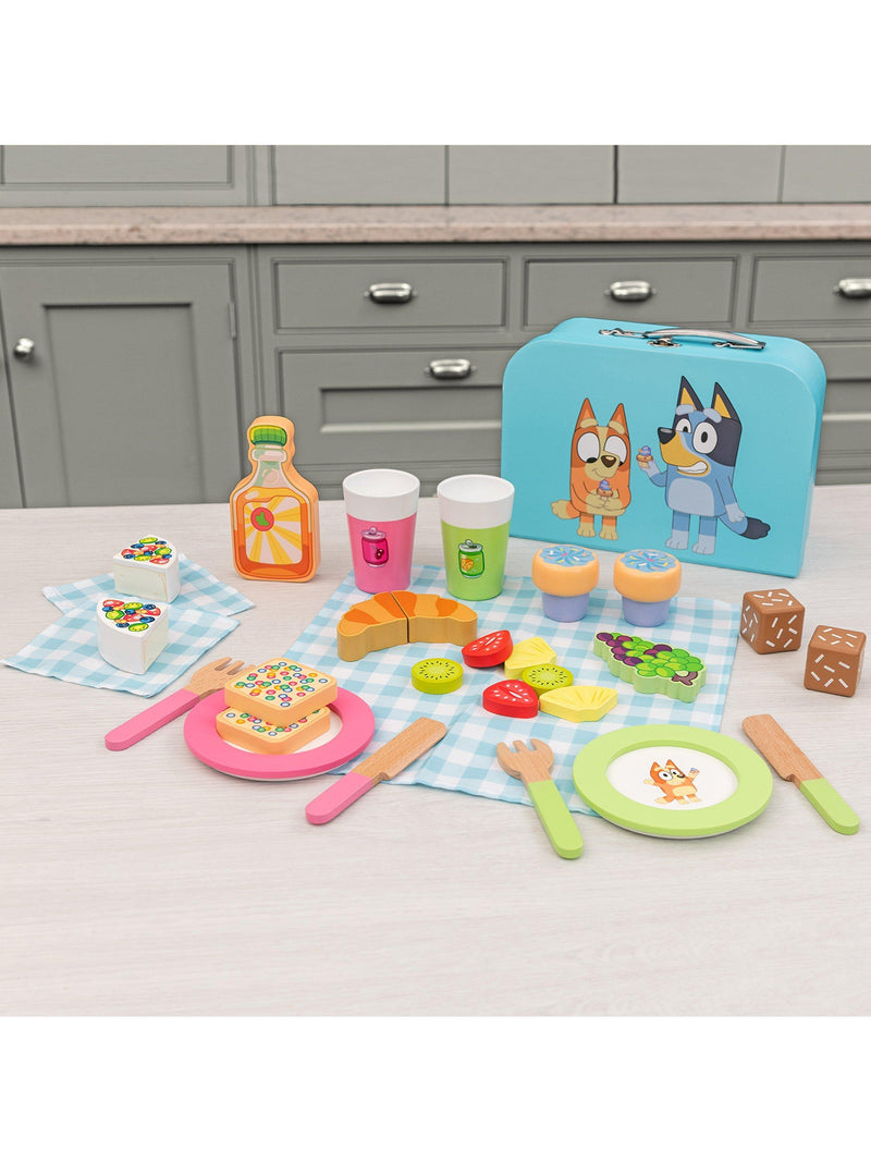 Bluey wooden picnic playset with accessories, UK version