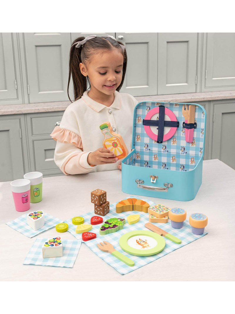 Bluey wooden picnic playset with accessories, UK version
