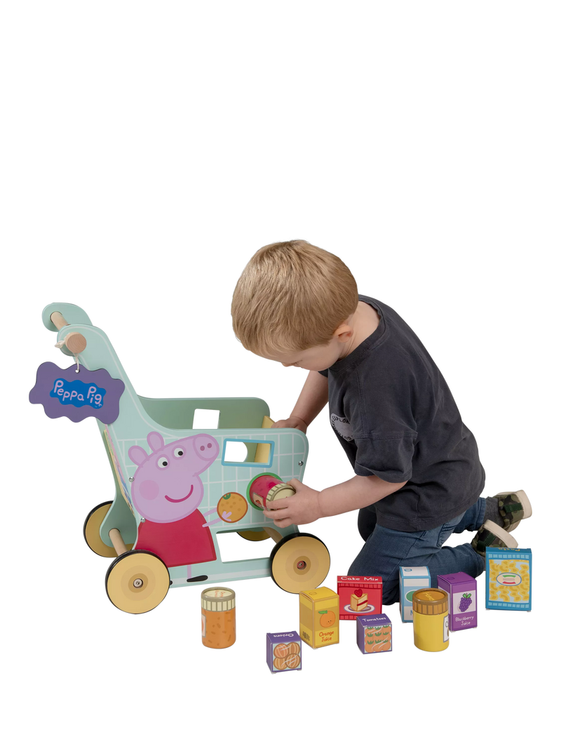 Peppa Pig shopping trolley wooden toy, UK version