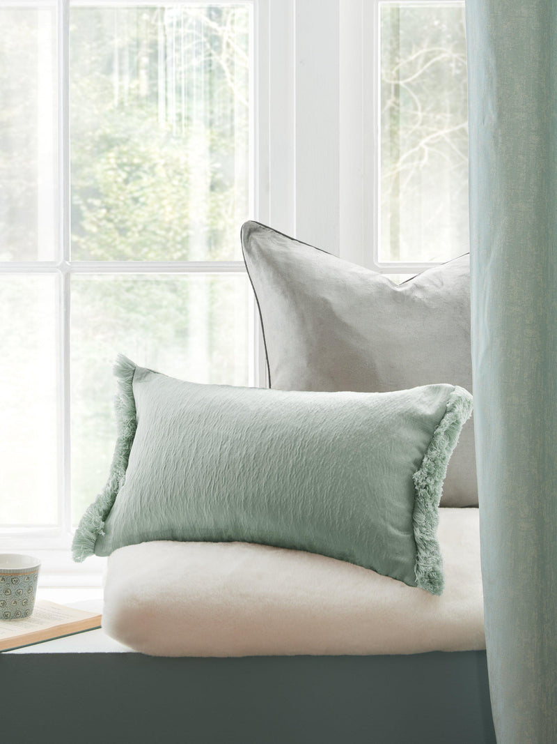Laura Ashley Carys cushion with fringe detailing, UK version