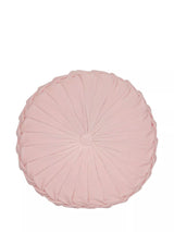 John Lewis Velvet Pleated Circular Cushion in Blush- Buy online at McGrocer