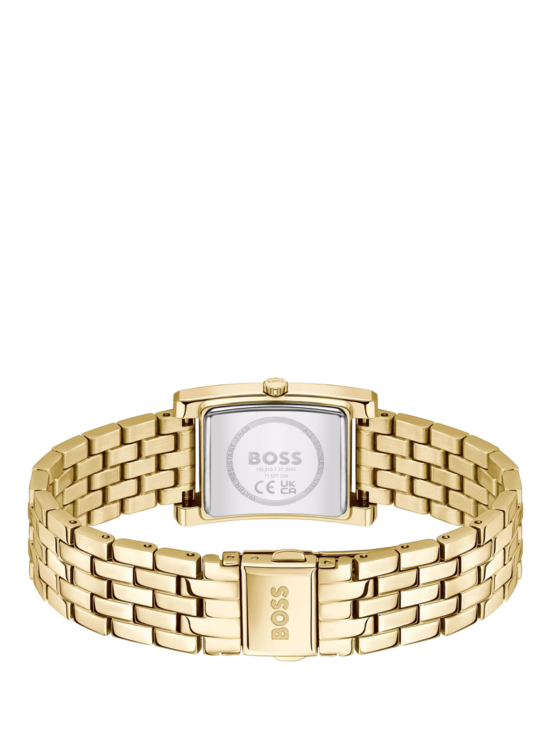 BOSS Lucy women's watch green dial gold strap (British brand)