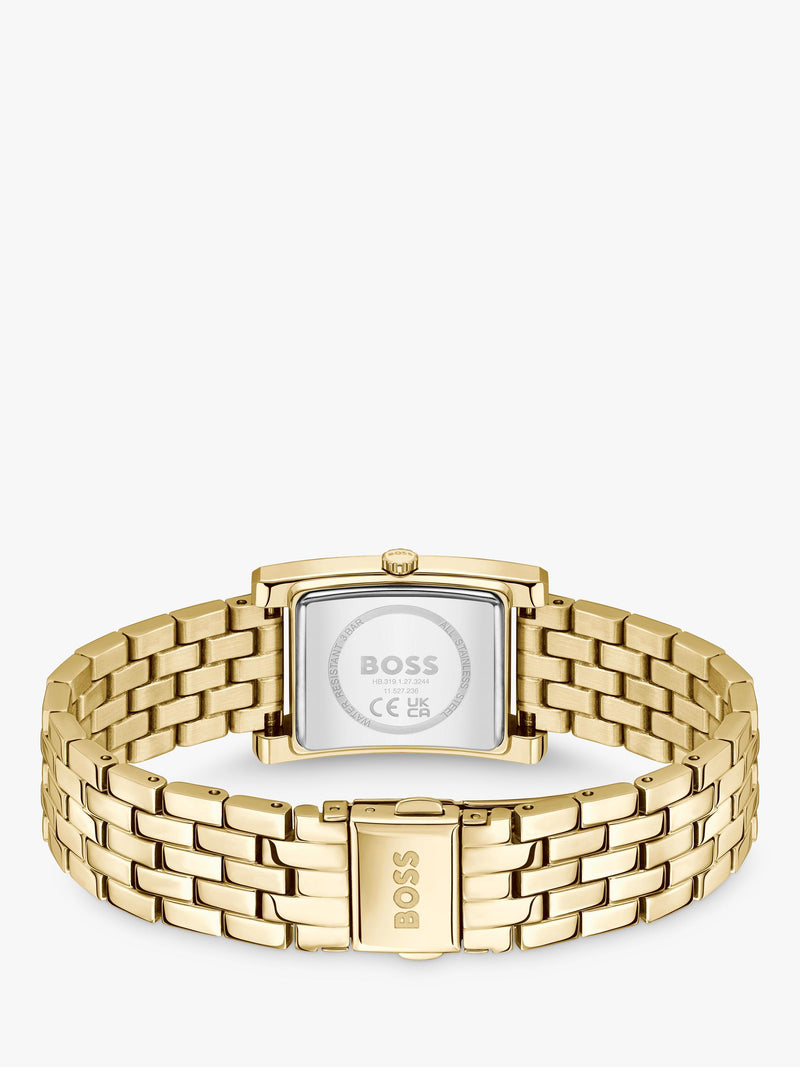 BOSS Lucy women's watch green dial gold strap (British brand)