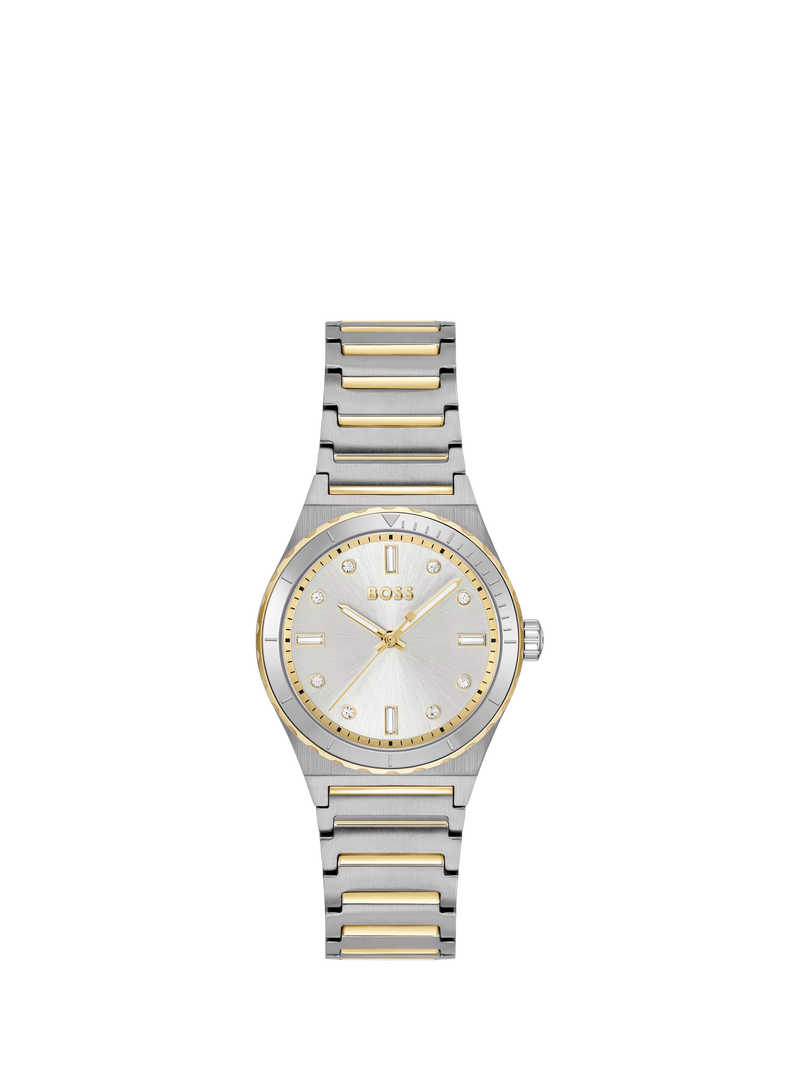 BOSS women's Candor Sport watch with crystal markers and stainless steel strap - British product