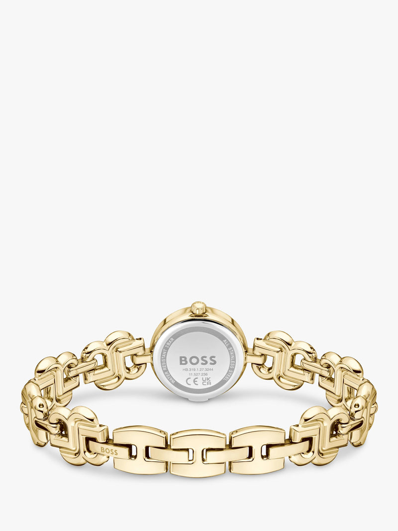 Hugo Boss Double B watch gold stainless steel bracelet (British brand)