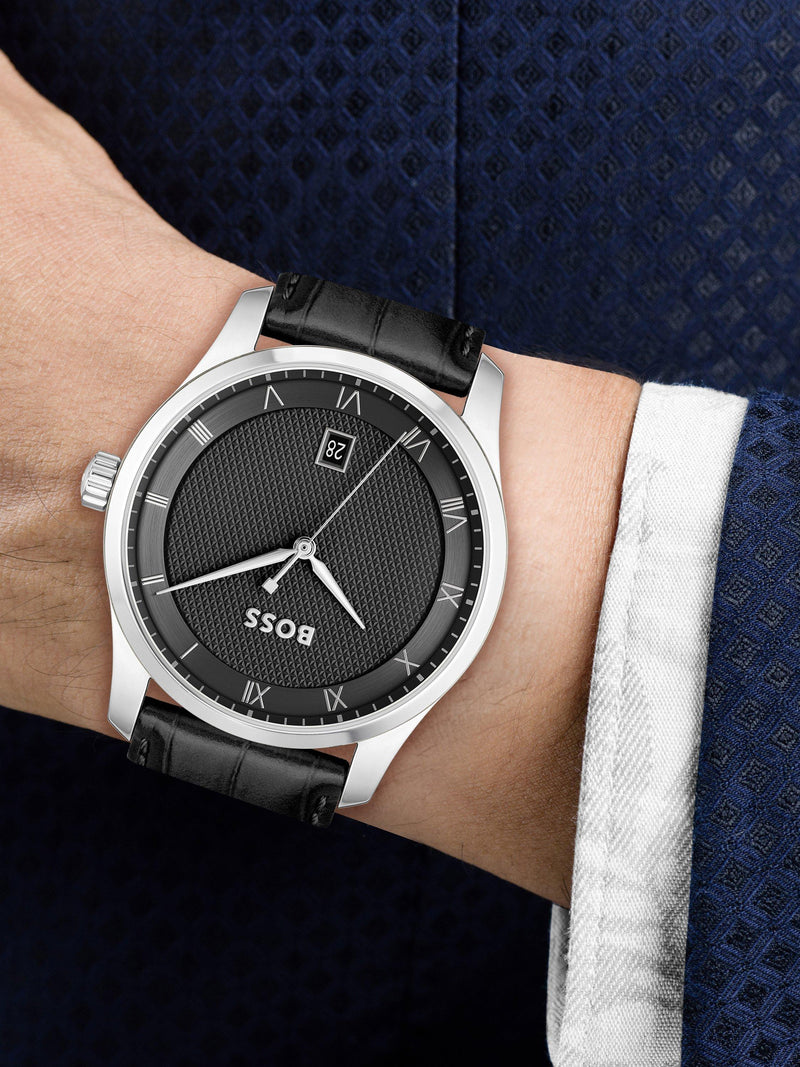 BOSS Principle Date watch 41mm black dial, UK version