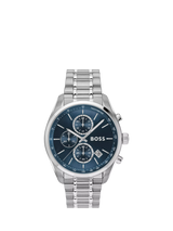 John Lewis BOSS Grand Prix 44 Men's Chronograph Bracelet Watch, Blue- Buy online at McGrocer