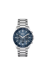 John Lewis HUGO BOSS Men's Strike Chronograph Date Bracelet Strap Watch, Blue- Buy online at McGrocer
