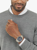 BOSS chronograph watch blue dial stainless steel bracelet, UK version