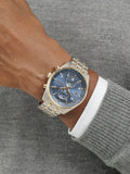 BOSS chronograph watch blue dial stainless steel bracelet, UK version