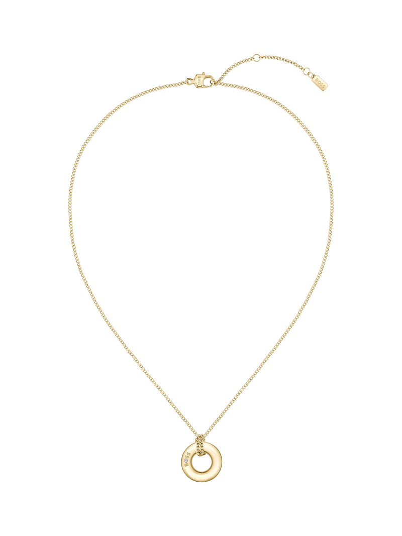 HUGO BOSS gold hoop pendant necklace - British product