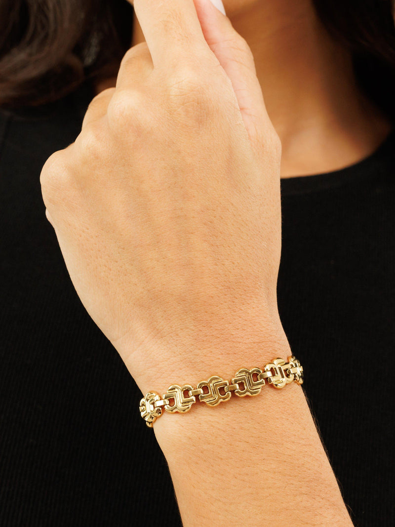BOSS bracelet gold Double B strand chain (British brand)