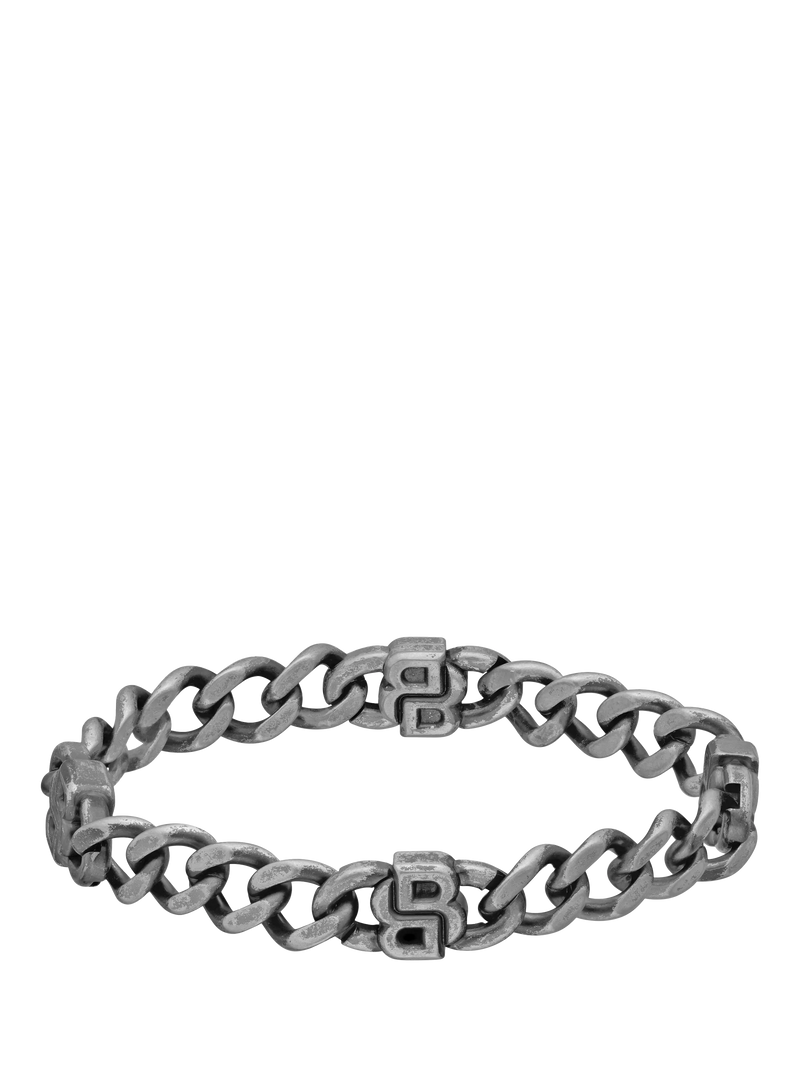 HUGO BOSS curb chain bracelet grey 190mm, UK version