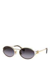John Lewis Miu Miu Women's Oval Sunglasses Pale Gold/Grey Gradient- Buy online at McGrocer