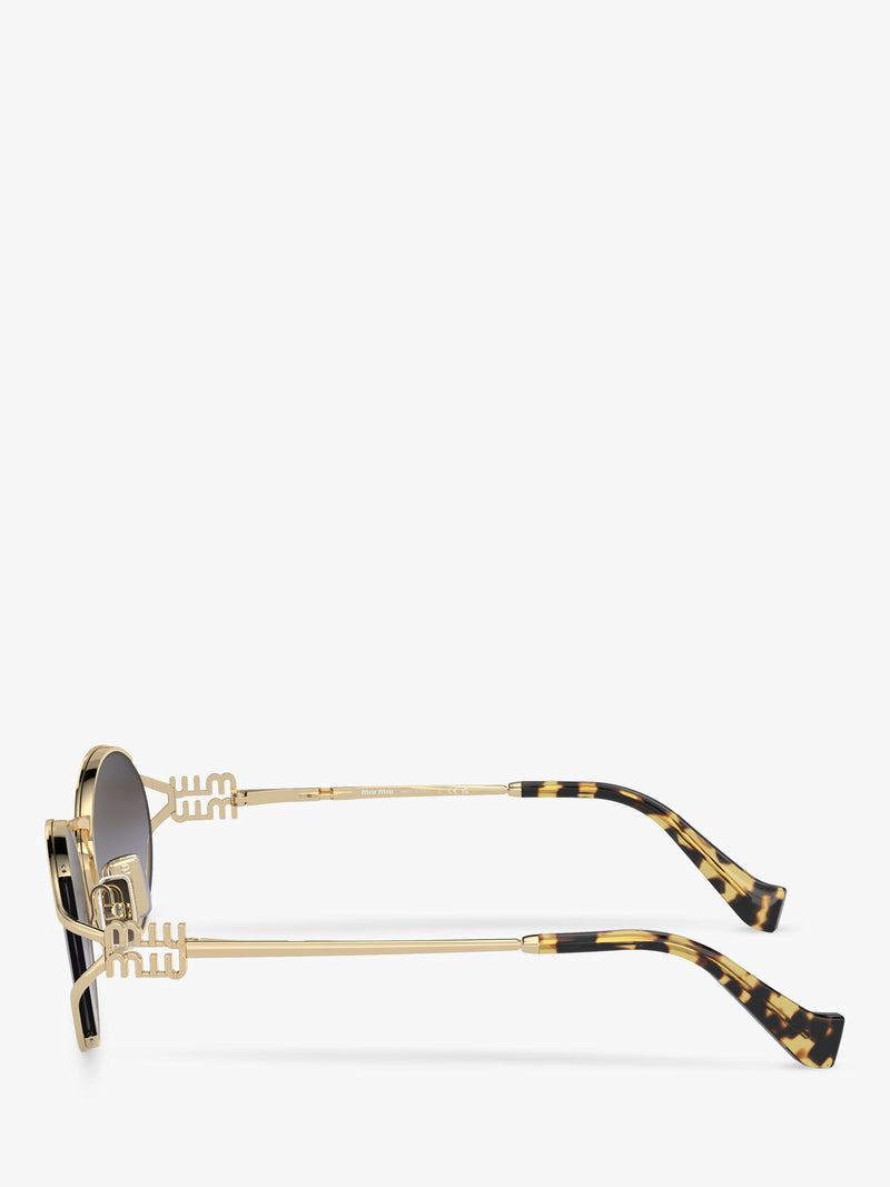 Miu Miu oval sunglasses pale gold grey gradient, UK version