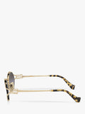 Miu Miu oval sunglasses pale gold grey gradient, UK version