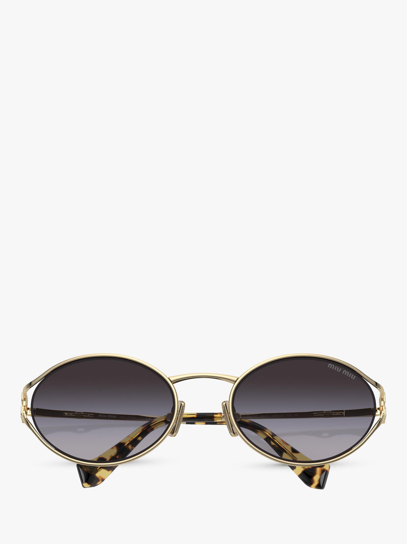 Miu Miu oval sunglasses pale gold grey gradient, UK version