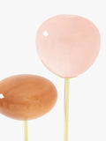 MADE floor lamp with pink glass shades and brass accents, imported from the UK