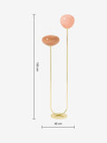 MADE floor lamp with pink glass shades and brass accents, imported from the UK
