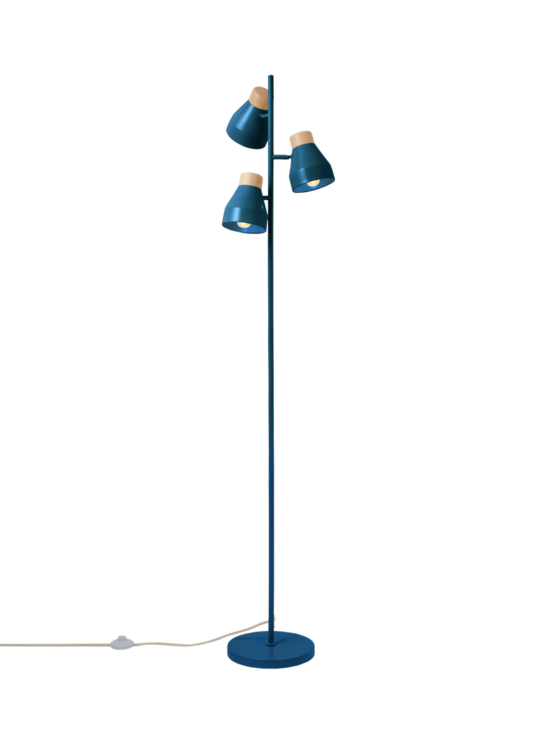 MADE Albert 3 Light Floor Lamp Blue, imported from the UK