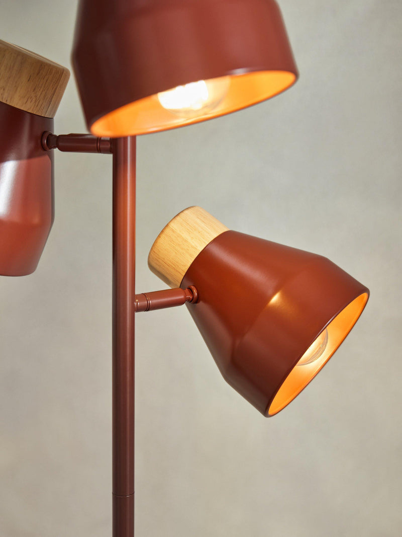 MADE Albert red 3-light floor lamp - British product