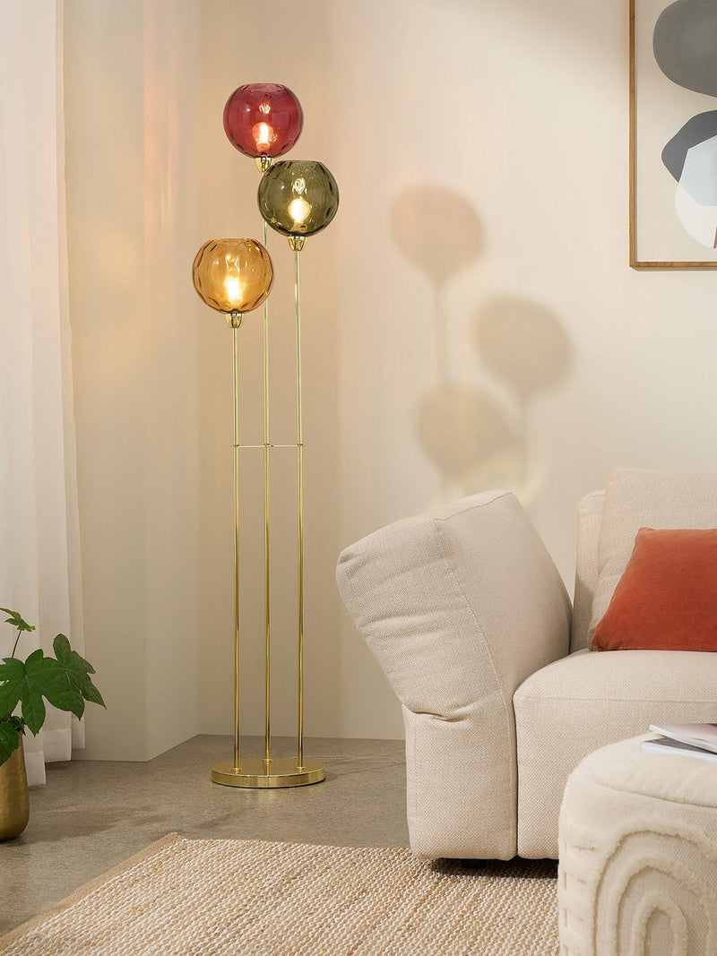MADE Ilaria triple floor lamp in green, UK version
