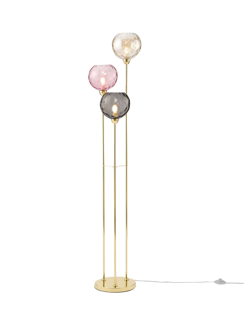 MADE Ilaria triple floor lamp in pink - British product
