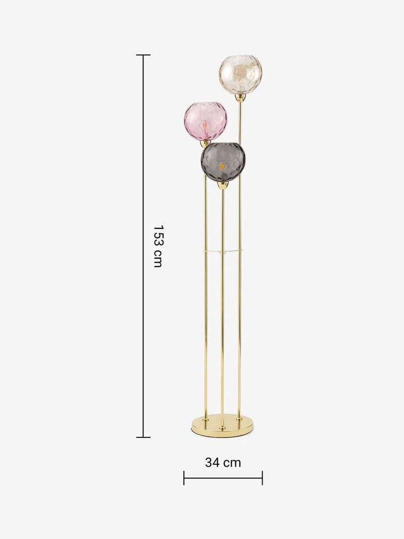 MADE Ilaria triple floor lamp in pink - British product