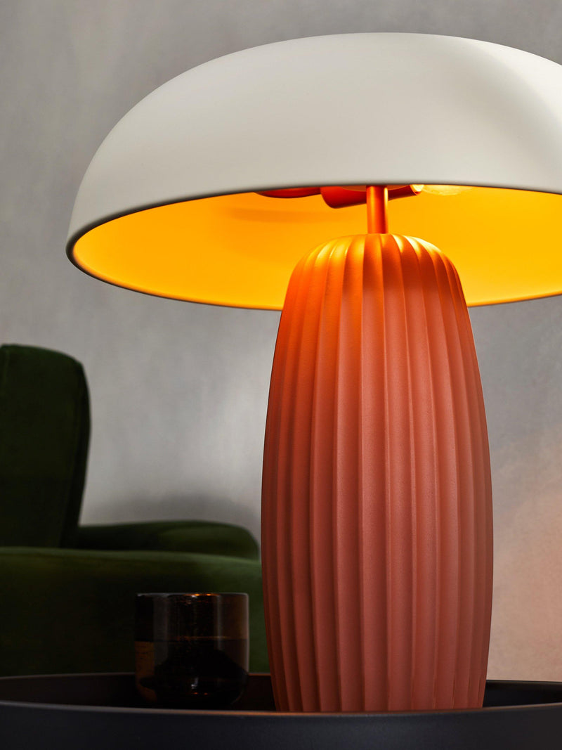 MADE Eliya terracotta table lamp with fluted base - British product