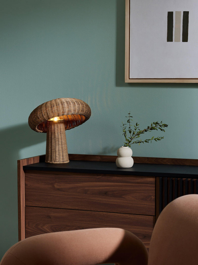 MADE Leilani woven rattan table lamp, imported from the UK