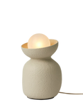 MADE Vera cream ceramic table lamp with textured base - British product