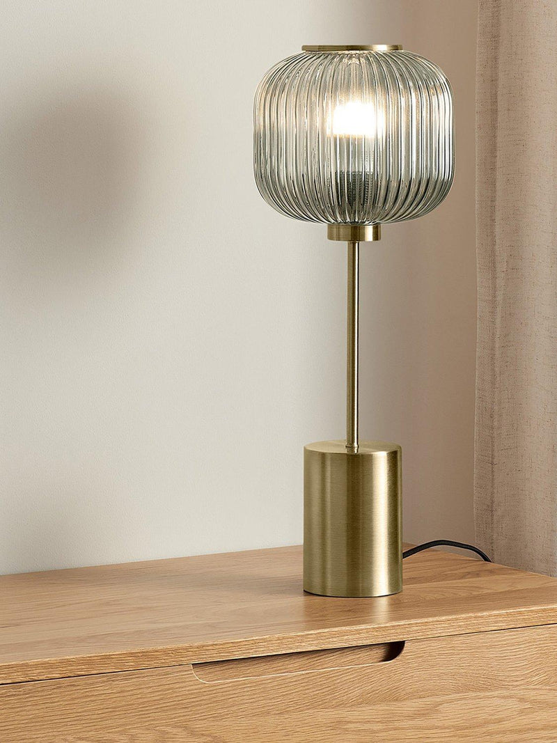 MADE Briz textured glass table lamp grey - British product