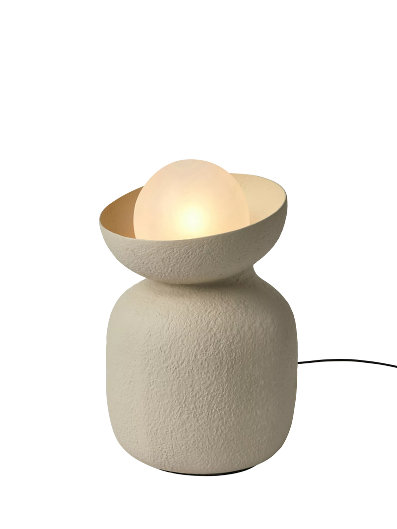 MADE Vera textured ceramic floor lamp cream, UK version