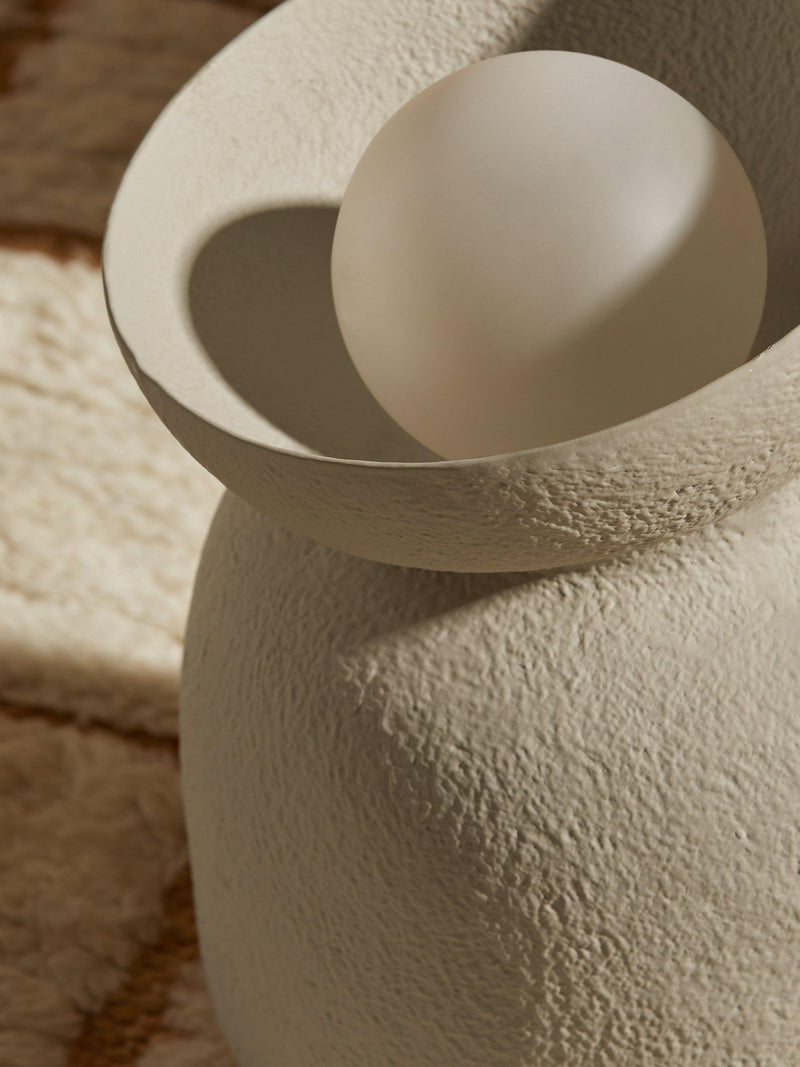 MADE Vera textured ceramic floor lamp cream, UK version