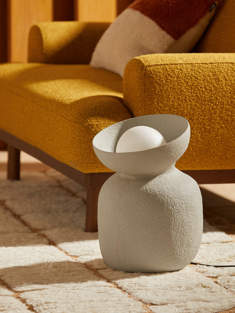 MADE Vera textured ceramic floor lamp cream, UK version