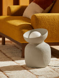 MADE Vera textured ceramic floor lamp cream, UK version