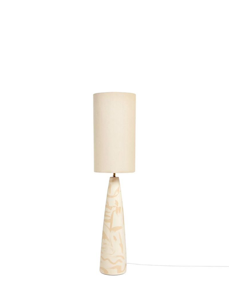 MADE Vince floor lamp cream tapered ceramic base, imported from the UK