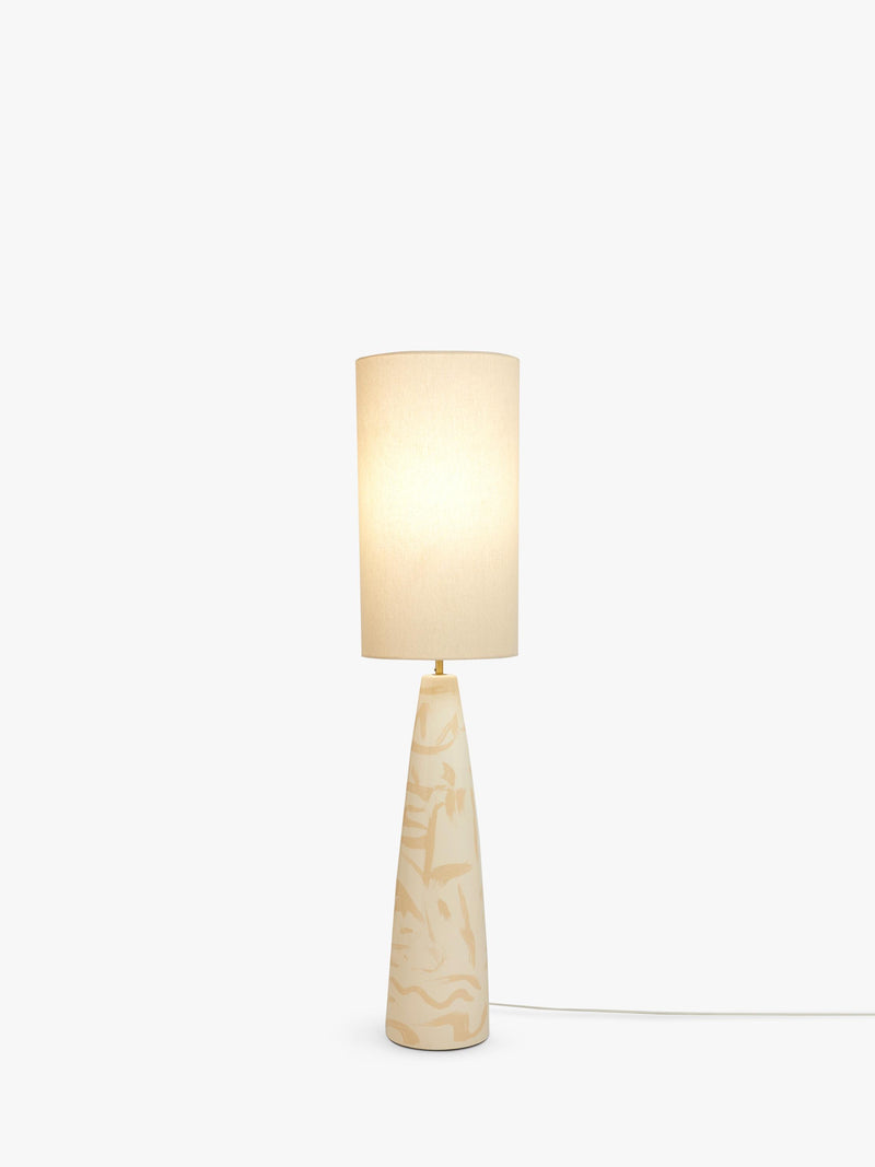 MADE Vince floor lamp cream tapered ceramic base, imported from the UK