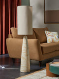 MADE Vince floor lamp cream tapered ceramic base, imported from the UK