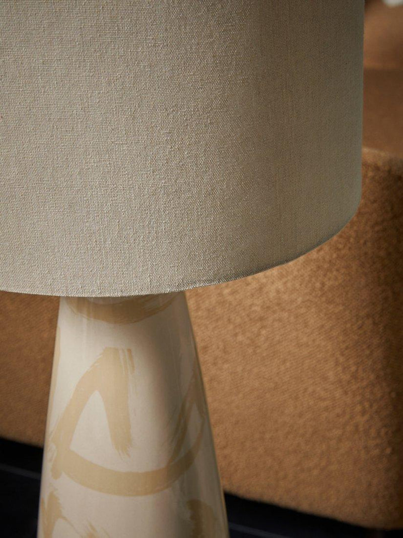 MADE Vince floor lamp cream tapered ceramic base, imported from the UK