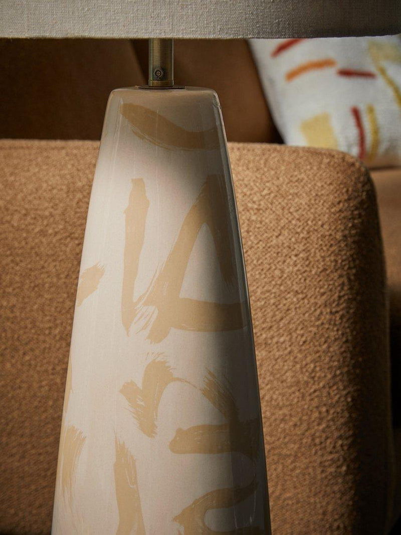 MADE Vince floor lamp cream tapered ceramic base, imported from the UK