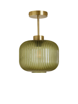 John Lewis MADE Briz Textured Glass Ceiling Light, Green- Buy online at McGrocer