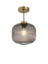 John Lewis MADE Briz Textured Glass Ceiling Light, Grey- Buy online at McGrocer