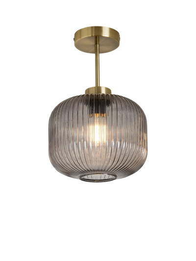 John Lewis MADE Briz Textured Glass Ceiling Light, Grey- Buy online at McGrocer