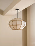 MADE Judah pendant ceiling light with linen-effect bamboo shade, imported from the UK